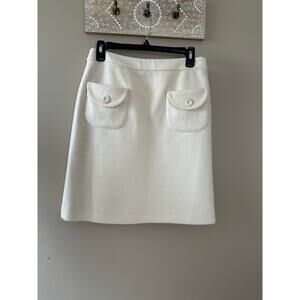 Marc Jacobs Womens Wool Blend White Pencil Skirt